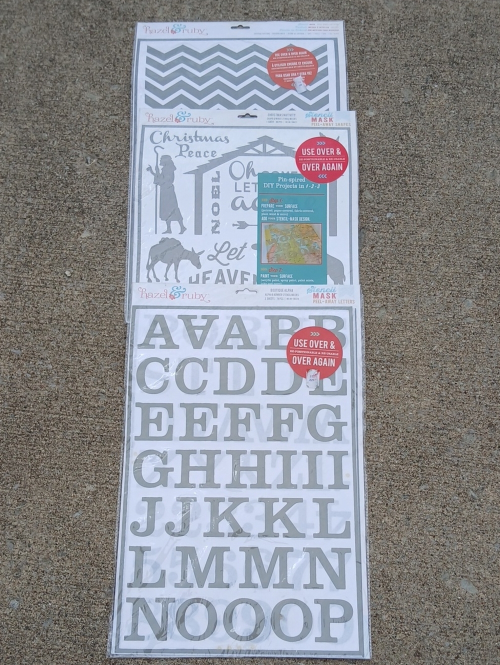 Reusable Craft Stencil Set - Alphabet, Christmas, Pattern